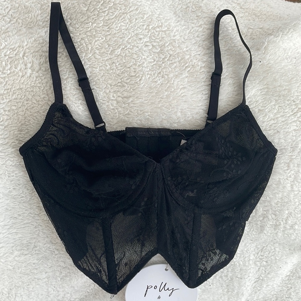 Black mesh corset top